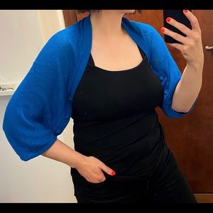 Ted Baker blue cropped shrug sweater